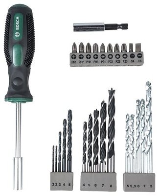 BOSCH 27 darabos fúró- és csavarfejkészlet - 2607017201