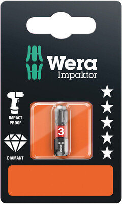 WERA 851/1 IMP DC SB Impaktor Bity, PH 3 x 25 mm