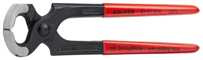 KNIPEX 51 01 210 SB Cvikacie kliešte štýlu kladivovej hlavy poplastované čierne atramentované 210 mm
