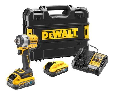 DeWALT Uťahovač rázový 1/2 krúžok 406Nm 18V PowerStack 2x5,0Ah DCF921H2T