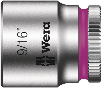 WERA 8790 HMA Nástrčná hlavice Zyklop, upínací časť 1/4", 9/16" x 23 mm