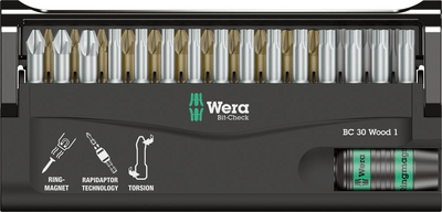 WERA FORKA KÉSZLET BIT-CHECK 30 FA 1 05057433001