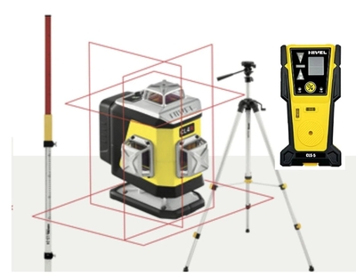 NIVEL SYSTEM Krížový laser 4×360° s červeným lúčom CL4R Set