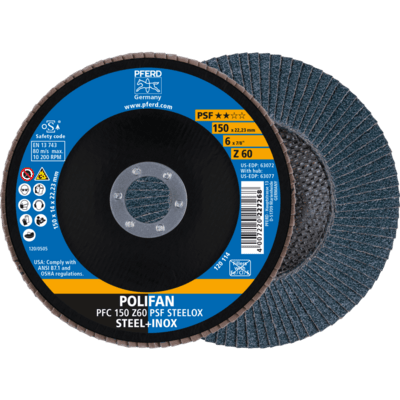 PFERD TOOLS POLIFAN-Disky s plochým okrajom PFC 150 Z 60 PSF STEELOX