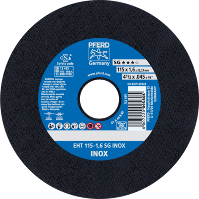 PFERD TOOLS Rezné kotúče EHT 115-1,6 SG INOX