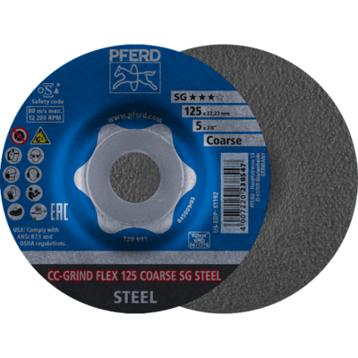 PFERD TOOLS CC-GRIND vrátane SOLID, FLEX, STRONG CC-GRIND FLEX 125 SG OCEĽ HRUBÝ