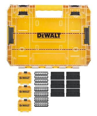 DeWALT Tough Case nagy készlet - kis tok + 7 db 25 mm-es bit tartó + 7 db 57 mm-es bit