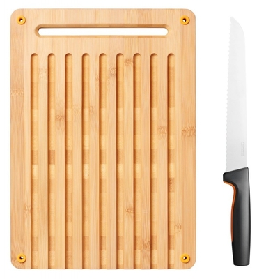 FISKARS Bambusová deska na chléb a nůž na chléb 1057551