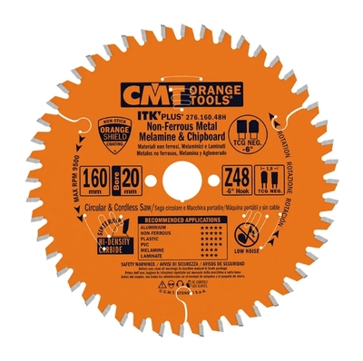 CMT Ultra vékony vágókorong laminát, műanyag és nem vas fémekhez - D165x1,8 d20 Z56 HW 276.165.56H