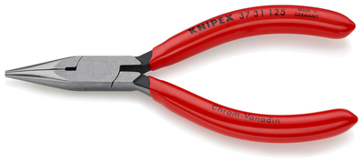 KNIPEX 37 31 125 SB Kliešte s rovným nosom pre presnú mechaniku poplastované čierne atramentované 12