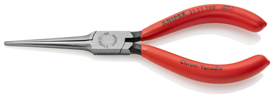 KNIPEX 31 11 160 SB Kliešte s rovným nosom (Kliešte s ihlovým nosom) poplastované čierne atramentova