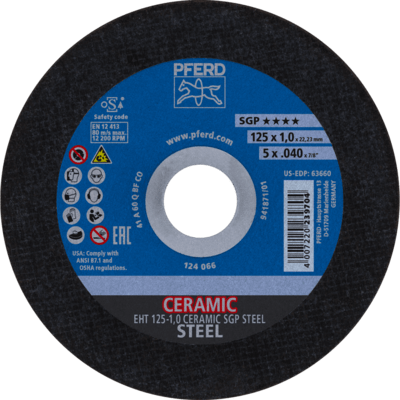 PFERD TOOLS Rezné kotúče EHT 100-1,3 CERAMIC SGP OCEĽ/16,0