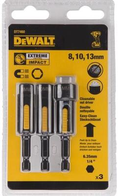 DeWALT 3-dielna súprava čistiteľných nástavcov 8,10,13x75mm DT7460