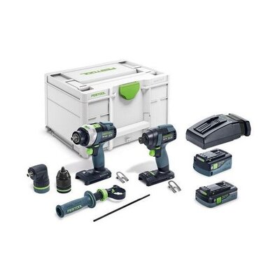 FESTOOL 577654 Sada šroubováku a vrtáku TID 18 5,0/4,0-Set TPC 18/4