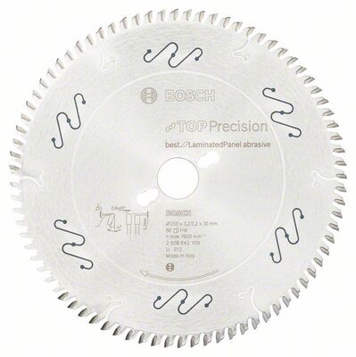 BOSCH Pílový list do okružnej píly Top Precision Best for Laminated Panel Abrasive 250 x 30 x 3,2 mm, 80