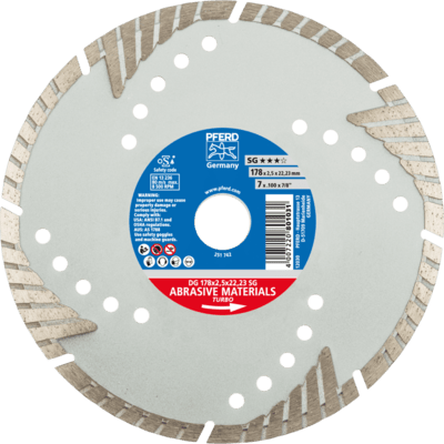 PFERD TOOLS Diamantové nástroje pre stavebný priemysel DG 178 x 2,5 x 22,23 SG