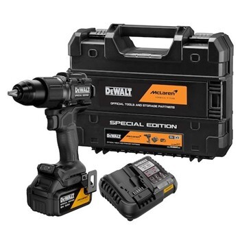 DeWALT Príklepova vŕtačka špeciálnej edície DEWALT®  McLaren F1 Team 18 V XR® – 1 x 5 Ah  DCD86MP1T