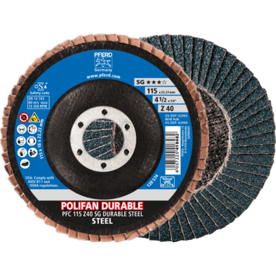 PFERD TOOLS POLIFAN-Disky s plochým okrajom PFC 115 Z40 SG TRVÁLY OCEĽ