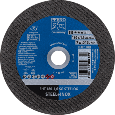 PFERD TOOLS Rezné kotúče EHT 180-1,6 SG STEELOX