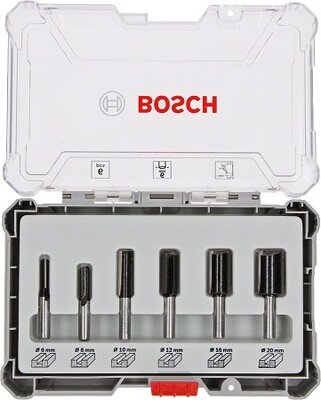 BOSCH Súprava frézovacích bitov, 6 ks, rovný 6 mm driek - 2607017465