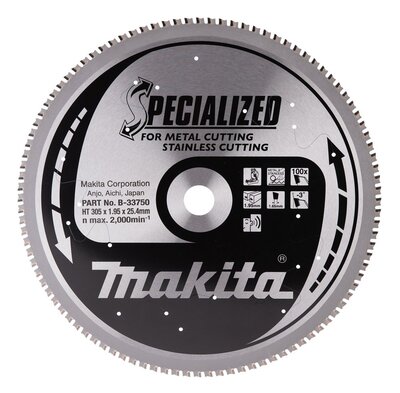 MAKITA B-33750 - Fűrészlap fémhez / rozsdamentes acélhoz 305 x 25,4 mm 100 db