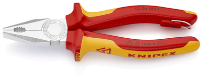 KNIPEX 03 06 180 T BK Kombinované kliešte izolované s multi-komponentnými úchopmi, VDE testované s i