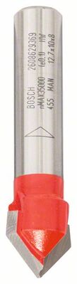 BOSCH Frézy na drážky tvaru V 8 mm, D 12,7 mm, L 10 mm, G 44,5 mm, 90°