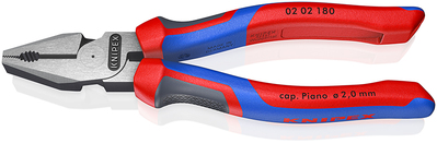 KNIPEX 02 02 180 SB Kombinované kliešte s veľkou pákovou silou čierne atramentované 180 mm