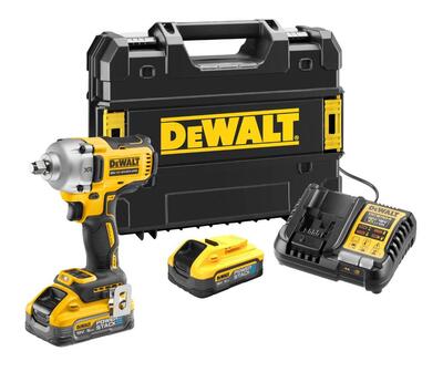 DeWALT Aku rázový uťahovač 1/2" poist. krúžok 18V XR PowerStack 2x5,0Ah bezuhlíkový DCF891H2T