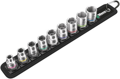 WERA Belt B 4 sada nástrčných hlavic ("ořechů") Zyklop, upínacia časť 3/8", 9-dielna
