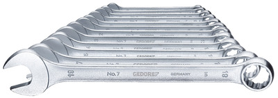GEDORE 7-0112 Sada plochých a očkových kľúčov 11-dielna UD-profil 6-19 mm