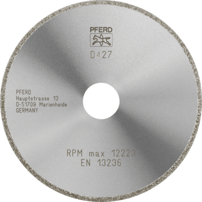 PFERD TOOLS Diamantové / CBN rezné nástroje EP Bond D1A1R 125-2-22,23 D 427 GAD