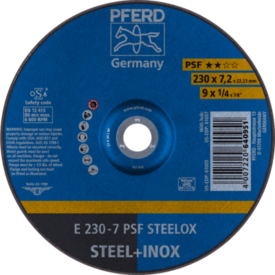 PFERD TOOLS Brúsky E 230-7 PSF STEELOX