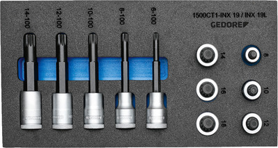 GEDORE 1500 CT1-INX 19 LK Sada skrutkovacích nástavcov 1/2" v module Check-Tool