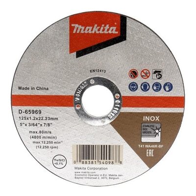 MAKITA D-65969-12 - Sada rezných kotúčov Makita na ušľachtilú oceľ 12ks.
