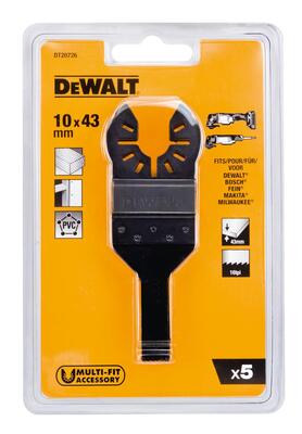 DeWALT DT20726 Bimetalové píly na detaily, 43 x 10 mm, 5 ks