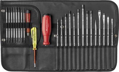 PB SWISS TOOLS Sada výmenných čepelí 25-dielna v rolovacej taške PB Swiss Tools