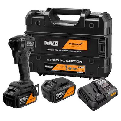 DeWALT Bezuhlíková príklepová vŕtačka DEWALT®  McLaren F1 Team 18 V XR® – 2 x 5 Ah  DCF86MP2T