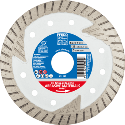 PFERD TOOLS Diamantové nástroje pre stavebný priemysel DG 125 x 2,2 x 22,23 SG