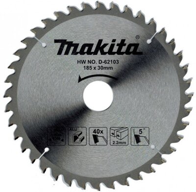 MAKITA FŰRÉSZPENGE 185x30MM 40Z. TCT - D-62103