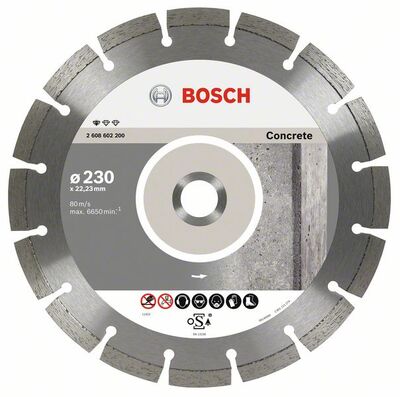 BOSCH Diamantový rezací kotúc Standard for Concrete 230 x 22,23 x 2,3 x 10 mm
