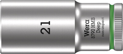 WERA 8790 HMB Deep Nástrojná hlavica, upínacia časť 3/8", 21 x 64 mm