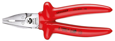 GEDORE VDE 8250-180 Silné univerzálne kliešte VDE s ponornou izoláciou 180 mm