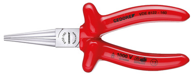 GEDORE VDE 8122-160 Okrúhle kliešte VDE s ponorenou izoláciou 160 mm