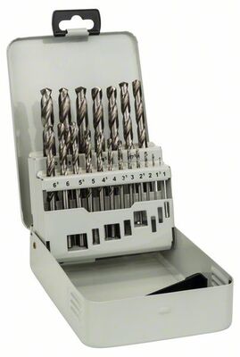 BOSCH Kovová kazeta, 19-dielna súprava vrtákov do kovu HSS-G, DIN 338, 135° 1-10 mm, 135°