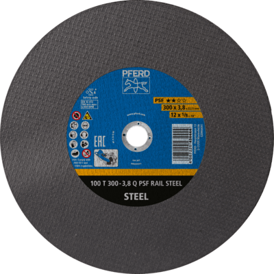 PFERD TOOLS RAIL stacionárne rezný kotúče 100T 300-3,8 Q PSF RAIL OCEĽ/22,23