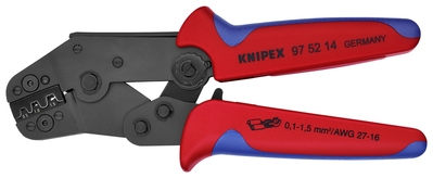 KNIPEX 97 52 14 Lisovacie kliešte krátky dizajn s multi-komponentnými úchopmi leštené 195 mm