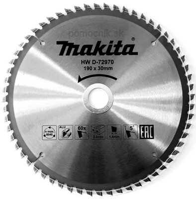 MAKITA Pílový kotúč TCT na hliník - D-72970
