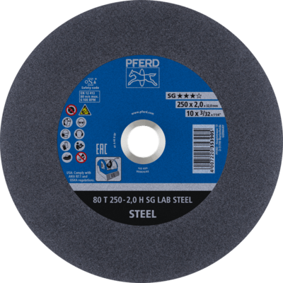 PFERD TOOLS LABOR SG stacionárne rezný kotúče 80 T 250-2,0 H SG LAB OCEĽ/32,0