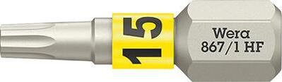 WERA Bit z TVrého materiál 1/4" DIN 3126 C6.3 T15x25mm s funkciou uchytenia Wera
